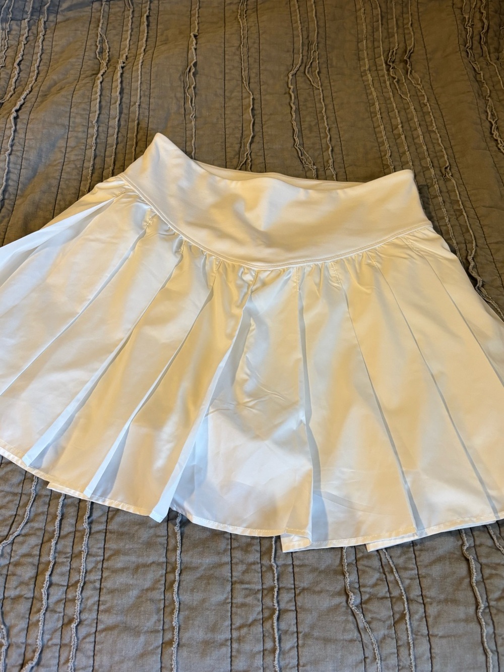 FP Movement. White Pleated Women’s Skirt - Classic Flared Style